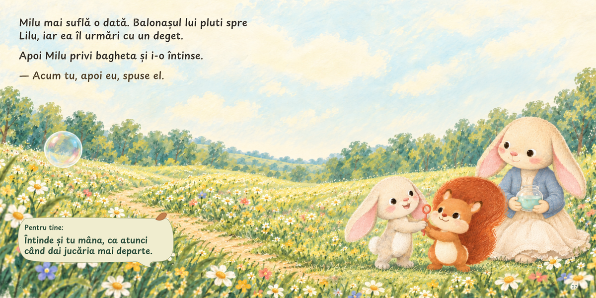 Acum tu, apoi eu - paginile 26-27 din ediția finală, cu invitația Pentru tine